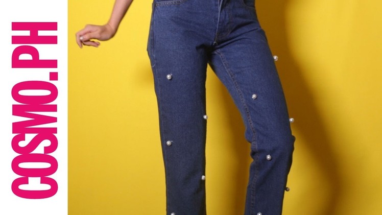 DIY Fashion: Pearl Embellished Jeans
