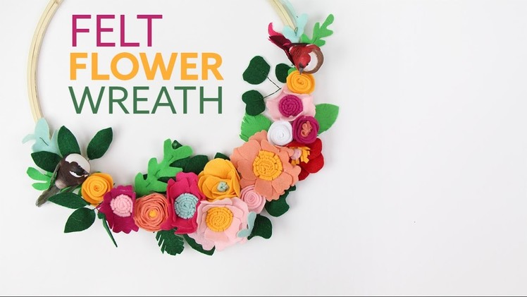 DIY Felt Flower Wreath | Corona de flores de Fieltro