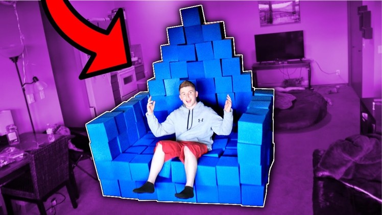 DIY GIANT CHAIR MADE OF FOAM PIT!