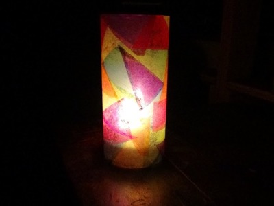 DIY: Glowing Stained Glass Centerpiece. Candle Holder