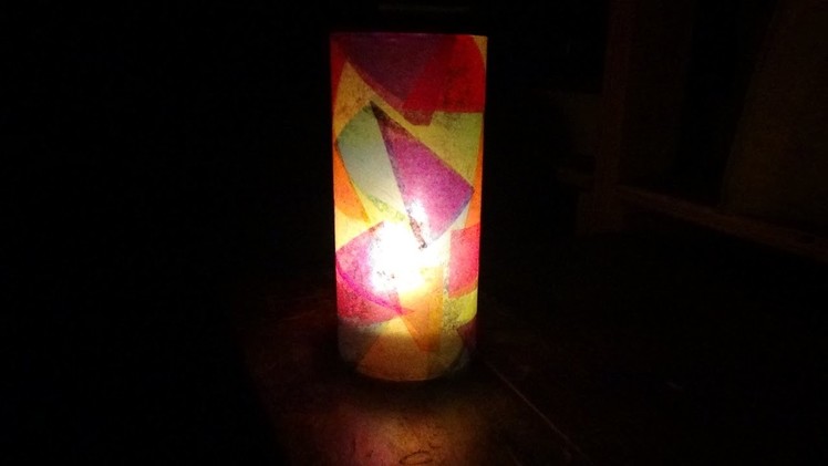 DIY: Glowing Stained Glass Centerpiece. Candle Holder