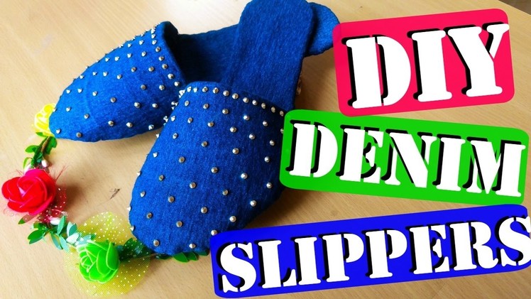 DIY : How To Make Slippers At Home using Old Jeans | MashDIYzone