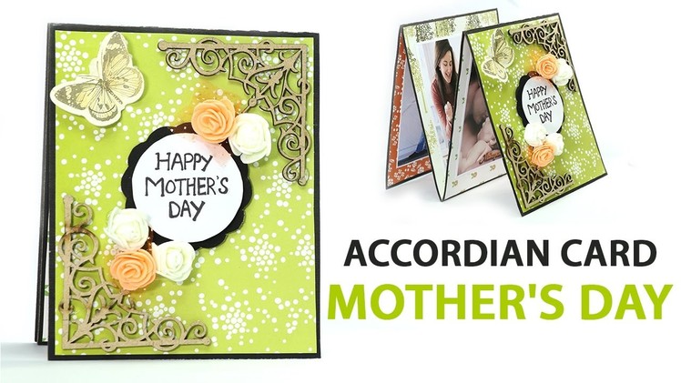 Easy DIY Mothers Day Folding card, Mother's Day Accordion Card Making