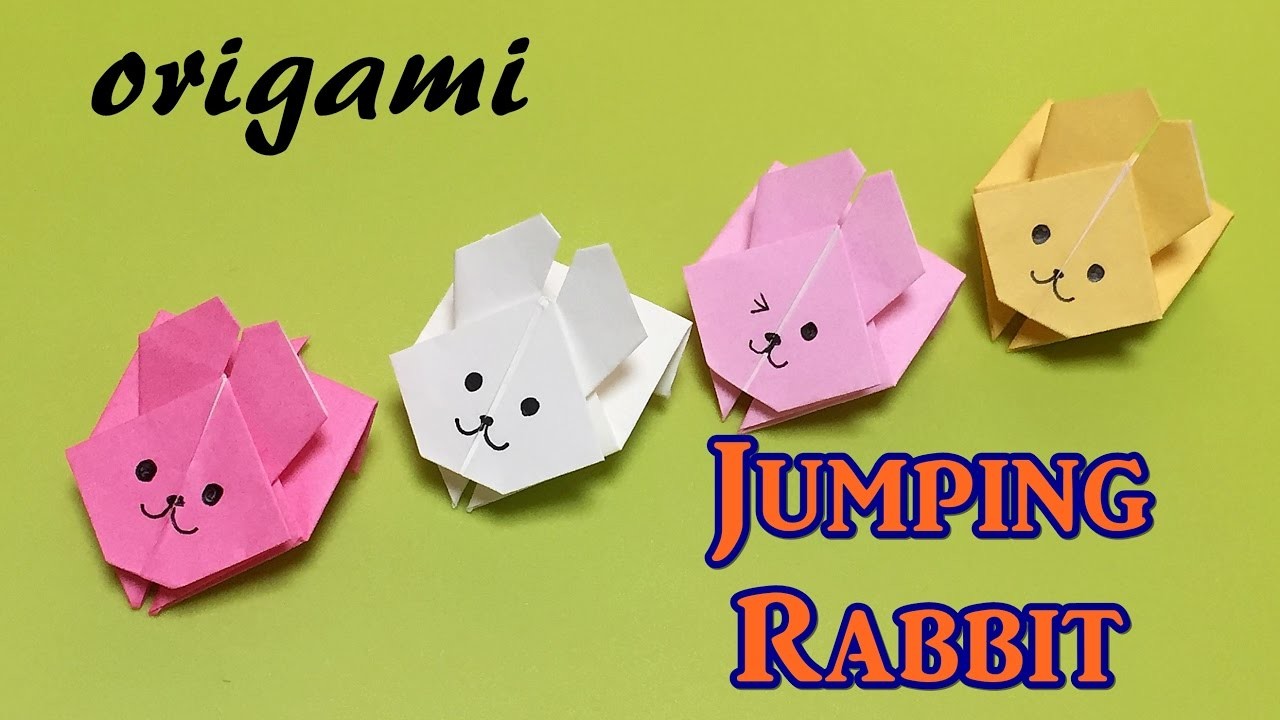 easy origami jumping bunny Origami frog hopping auntannie Paper Craft
