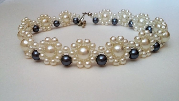 Gorgeous DIY Wedding Jewelry Design. Pearl Necklace and Bracelet Set