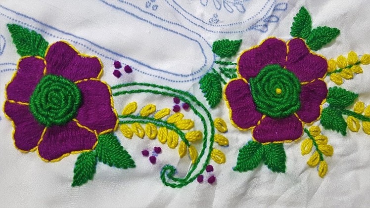 Hand Embroidery  flower Brazilian Stitch Part2