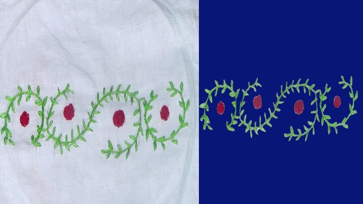 Hand Embroidery: French Knots( Stump Works ) Rose Flowers Stitch Designs for Beginners| Chain Stitch