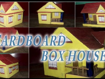 How to make  a house by cardboard boxes-(part-1)-DIY with sayan