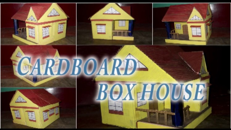 How to make  a house by cardboard boxes-(part-1)-DIY with sayan