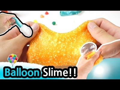 How to Make Balloon Orange Slime!!!. DIY Slime Recipe