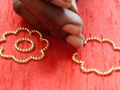 Making of Flower with Golden Beads - Maggam hand work video