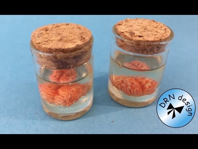 Polymer Clay Miniature 1 to 12  -  Brain In A Jar