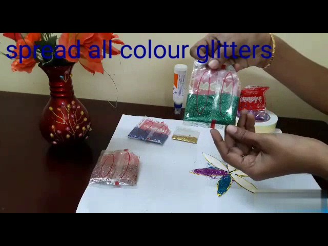 SIMPLE GLITTER WORK  FOR KIDS -ART & CRAFT