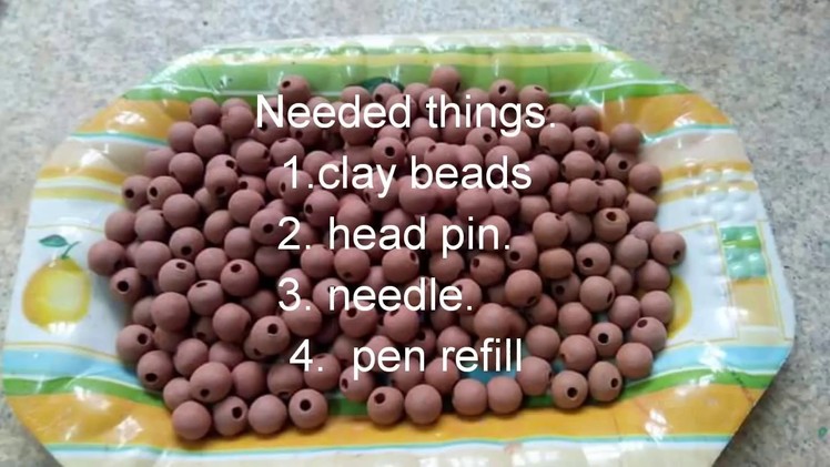 Terracotta beads making.  clay beads making.  terracotta jewellery making ideas for beginner