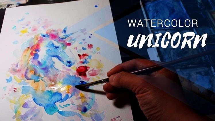 Watercolor Rainbow UNICORN. Secrets of Magic