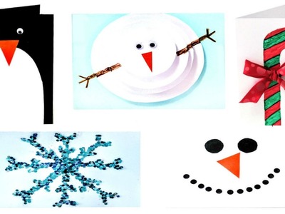 5 EASY DIY CHRISTMAS CARDS! Easy Christmas Card Tutorial Ideas! 2016!