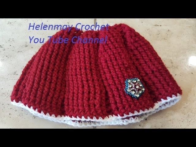 Crochet Easy Beginner Ribbed Ponytail Winter Hat DIY Tutorial