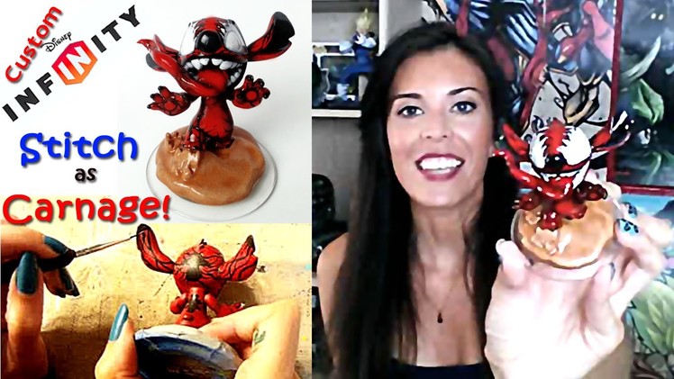 Custom Disney Infinity Figure Stitch as Carnage DIY -ed Sculpt and Repaint For Wii-U