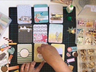 Day 15 Embellishing Project Life Cards - craft advent calendar process video - Katie