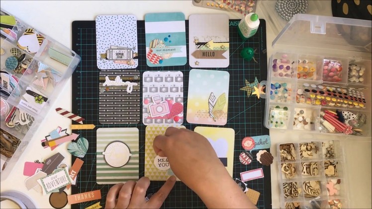 Day 15 Embellishing Project Life Cards - craft advent calendar process video - Katie