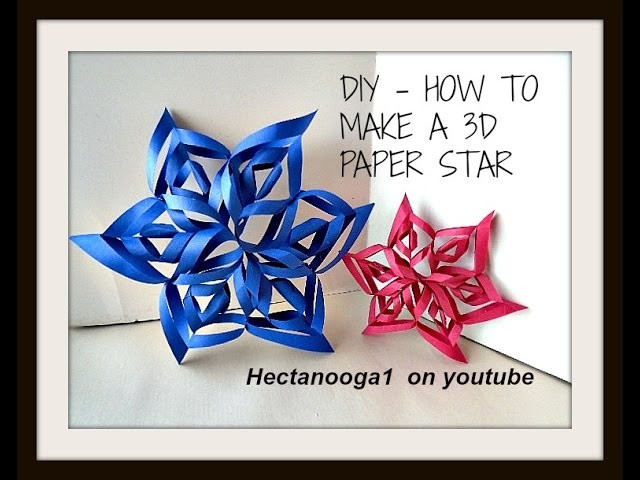 DIY 3D dimensional PAPER STAR, easy method, one sheet of printer paper, paper snowflakes
