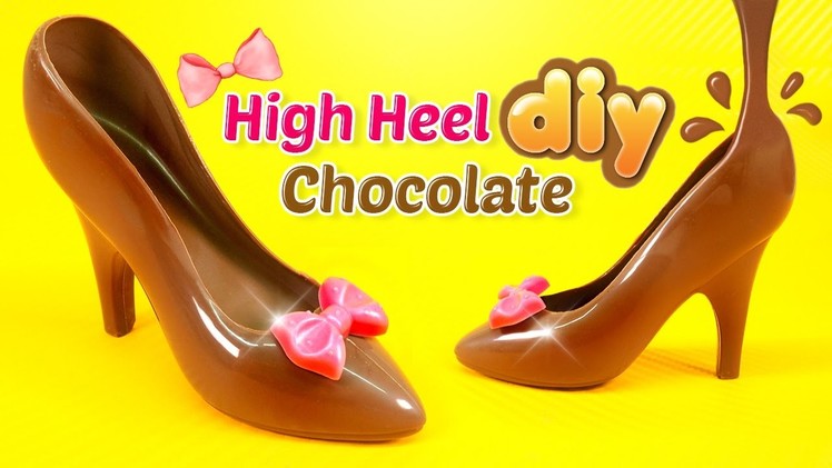 DIY CHOCOLATE HIGH HEEL SHOE! Milk Chocolate Shoe Recipe & JELLY TRAIN Easy Learn