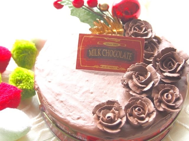 DIY Chocolate X’mas Rose Dacoration Cake Gift Box