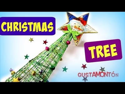 DIY Christmas crafts: Tree with lights. Árbol de Navidad con luces.