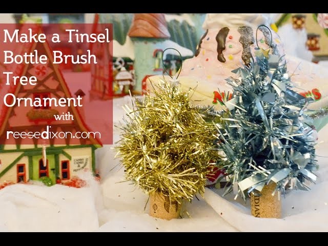 DIY Christmas Ornament - Tinsel Bottle Brush Tree