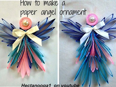 DIY- Folded paper angel ornament, Christmas ornament, Tree ornament