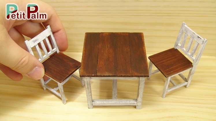 DIY How to make Miniature Table & Chair Vintage Paint Tutorial - Petit Palm