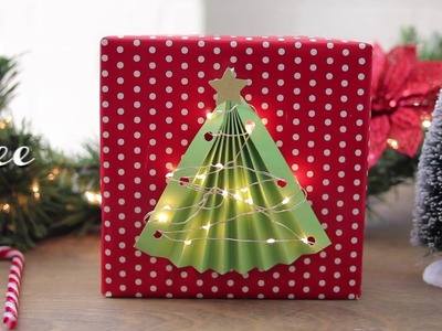 DIY Lighted Christmas Tree Gift Wrap