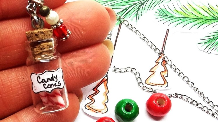 DIY Necklace | Easy Jewelry | Christmas Candy Canes - Polymer Clay Tutorial