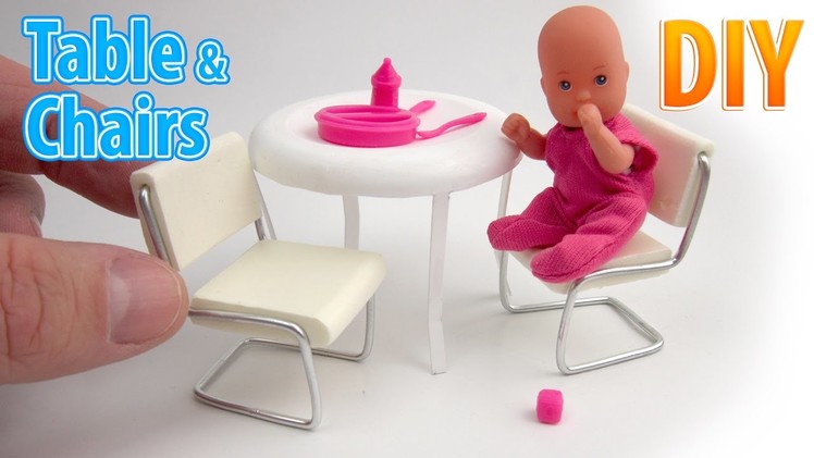 DIY Realistic Miniature Table and chairs | DollHouse | No Polymer Clay!