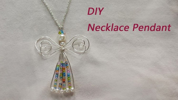 Easy DIY Necklace Pendant.DIY Jewellry Accessories Tutorial.Wire Wrapped and Beading Girl Pendant