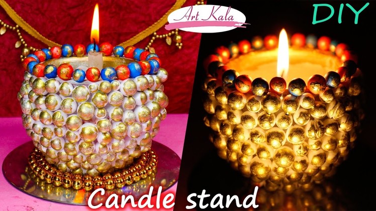 How to make candle holder. diya stand | cute and little | Artkala