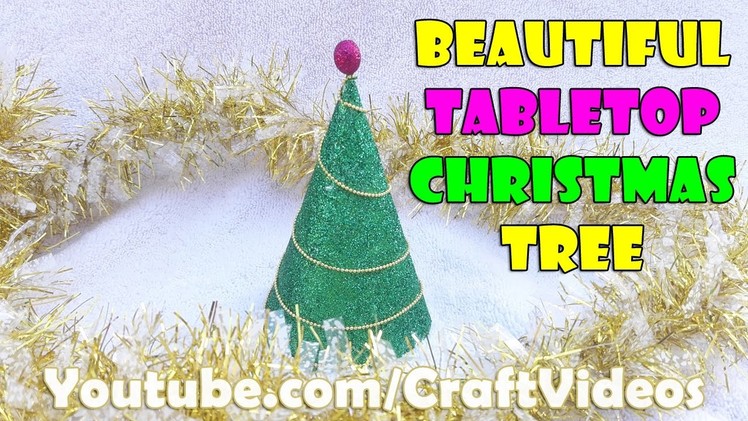 How to make tabletop Christmas tree with Craft Paper  |  Christmas Decoration Ideas 2016