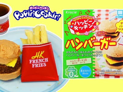 Kracie Popin' Cookin' Happy Kitchen Hamburger Fries & Cola Soda DIY Japanese Candy Making Kit!
