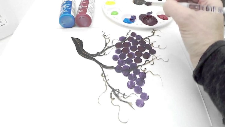 Painting Grapes on Glass With Martha Stewart Multi-Surface paints!!