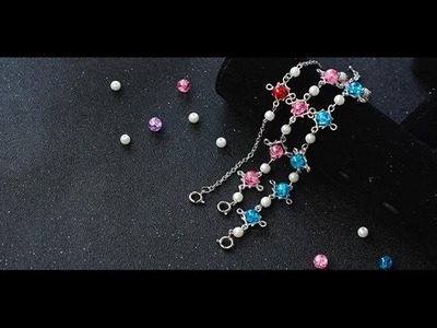 Pandahall Original DIY   How to Make Pink, Blue, Red Glass Bead and Pearl Bead Chain Bracelets