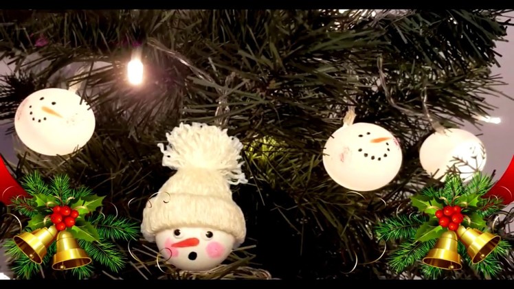 Ping pong ball snowman | DIY Christmas recycled decoration | HOW TO