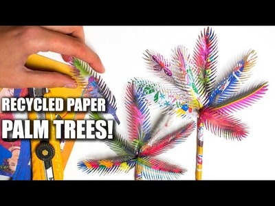 Recycled Paper Palm Trees. Easy Paper Art & Craft
