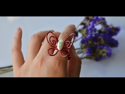Wire Jewelry DIY - How to Make a Handmade Wire Wrapped Butterfly Ring + Tutorial .
