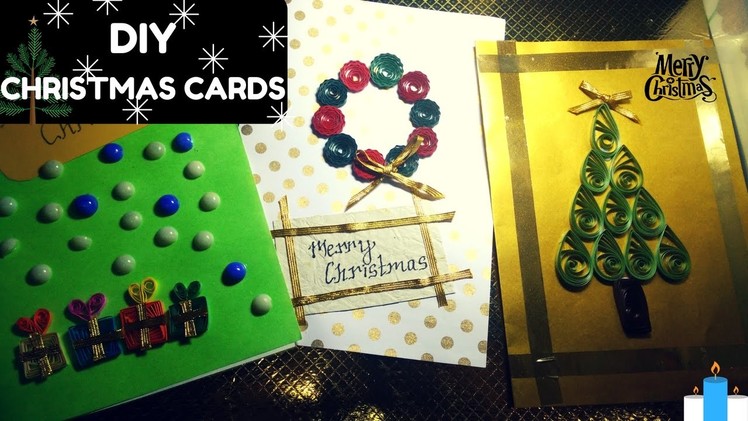 3 EASY DIY CHRISTMS QUILLED CARDS. HOLIDAY AND WINTER.HOW TO.HANDMADE CHRISTMAS CARDS