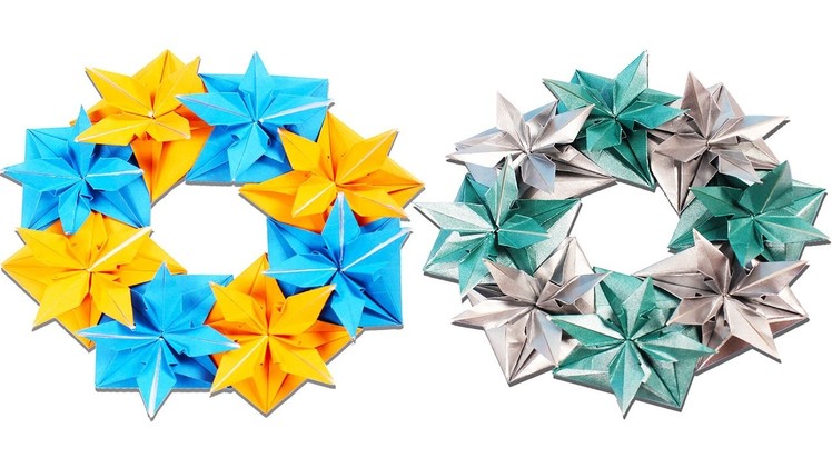 3D Origami Wreath | Learn How To Make Origami Wreath | Christmas Origami Tutorials | Art And Craft