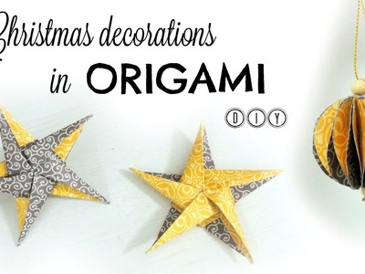 Christmas ornaments in ORIGAMI DIY