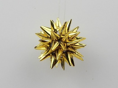 Christmas tree ornament star DIY - Xmas tree ornament star with golden colored foil tips DIY