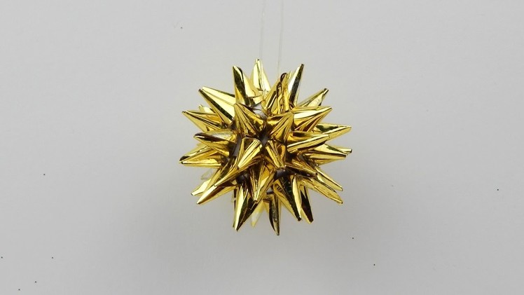 Christmas tree ornament star DIY - Xmas tree ornament star with golden colored foil tips DIY