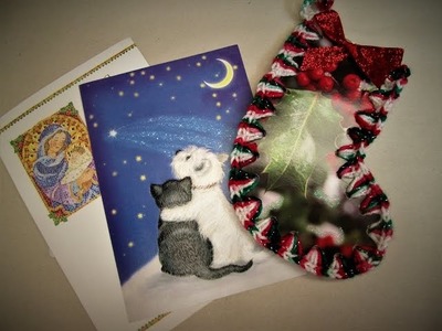 Crochet Christmas Stockings Using Recycled Cards ~ Featuring Miriam Joy