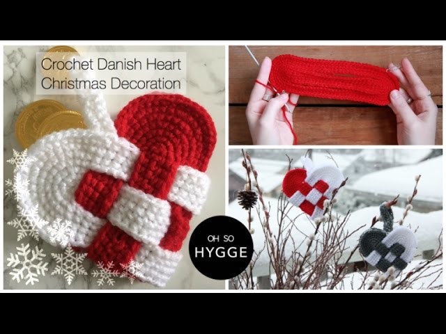 Crochet Danish Heart Christmas Decoration (Julehjerte)